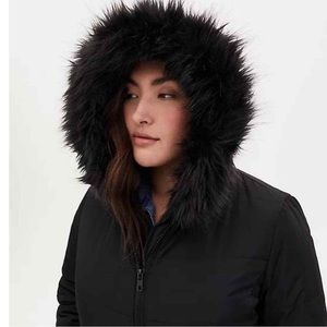 Torrid WOMENS PLUS Longline Fit & Flare Puffer Coat Jacket Twill Black ~…